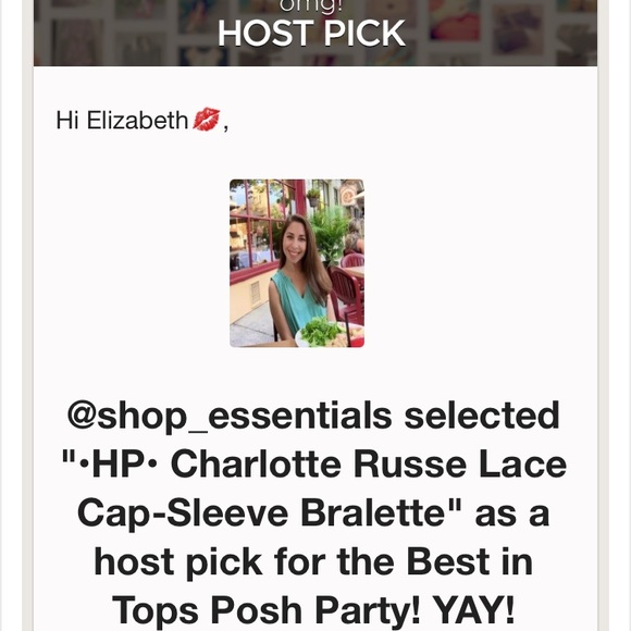 •HP• Charlotte Russe Lace Cap-Sleeve Bralette - Picture 7 of 7